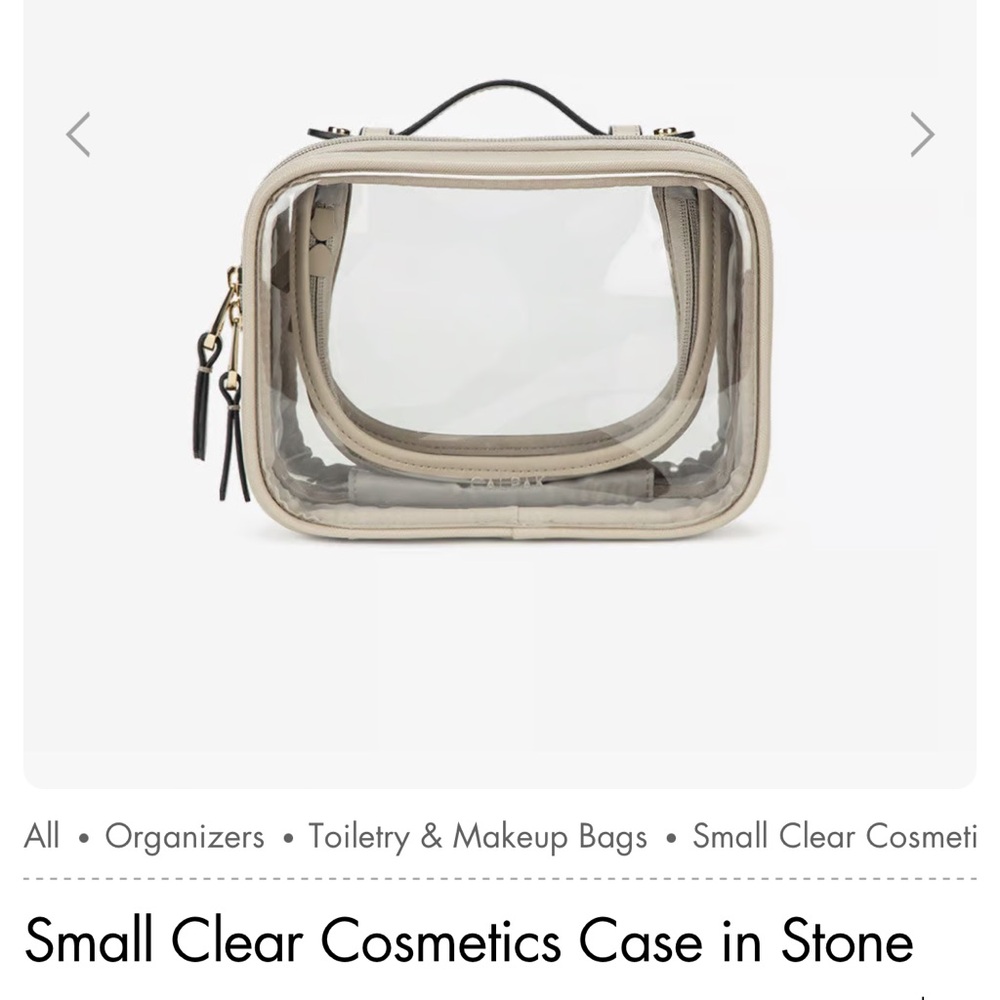 Calpak small cosmetic case in color stone. Lightly used